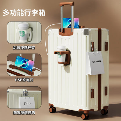 宽拉杆行李箱20寸旅行箱拉杆箱万向轮大容量结实耐用密码箱包24寸