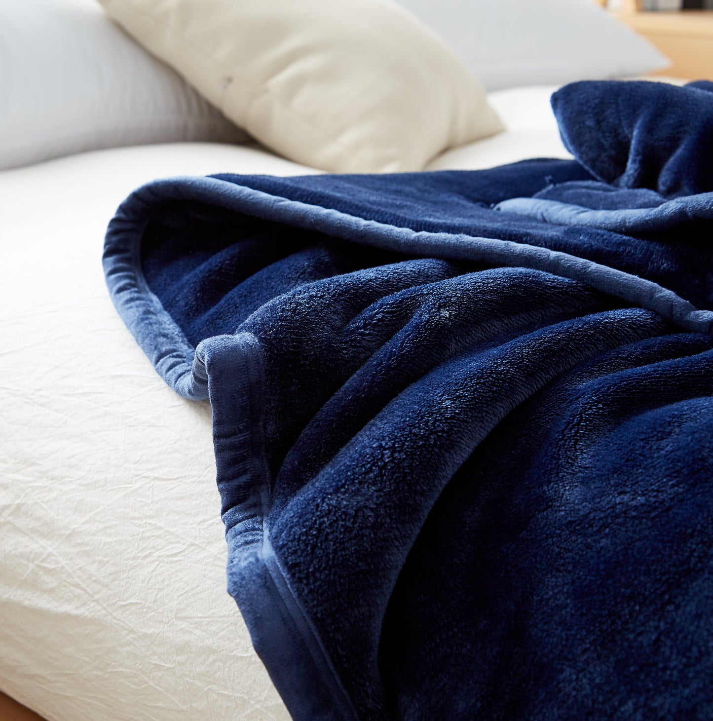 ブランケット 冬用 [暖かくて肌触り抜群] ブランケット シングル ふわふわ 軽量 柔らかい 洗える オールシーズン (ダークブルー)