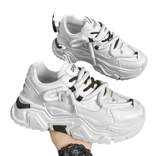 秋季男鞋2025新款透气鞋子男款潮流百搭内增高运动鞋休闲老爹