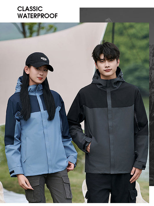 冲锋衣定制logo印字户外防风防水薄款工作服印字长袖工装男外套