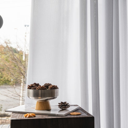 R-3　人気のエコリエ・ホワイトレース・柄出しストライプ。　遮熱・保温・UVカット・遮像